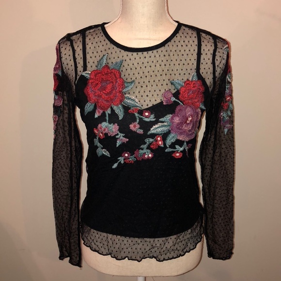 sheer rose top